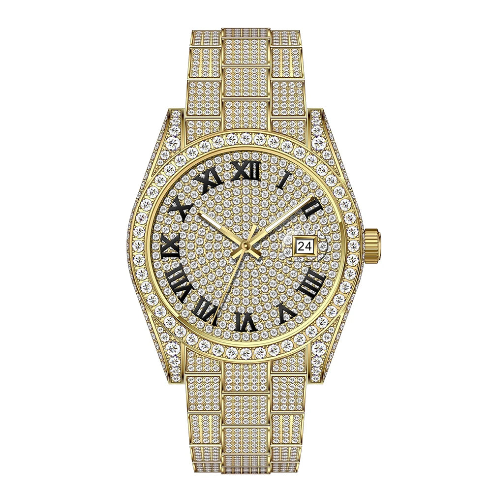 Pass Diamond Tester Hip Hop Iced Out Automatic Jewelry Watch Luxury Stainless Steel Mechanical Buss Down VVS Moissanite Watch