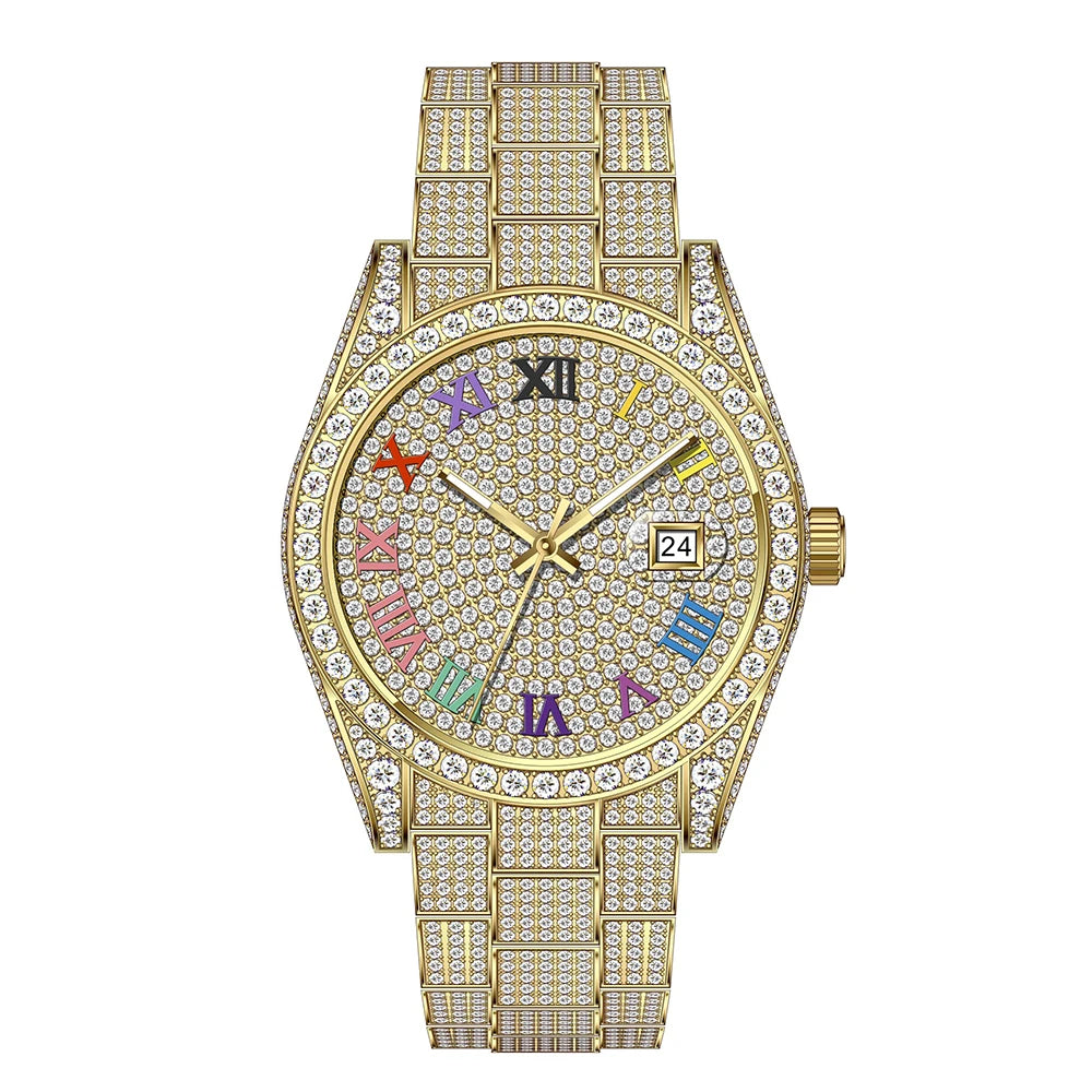 Pass Diamond Tester Hip Hop Iced Out Automatic Jewelry Watch Luxury Stainless Steel Mechanical Buss Down VVS Moissanite Watch
